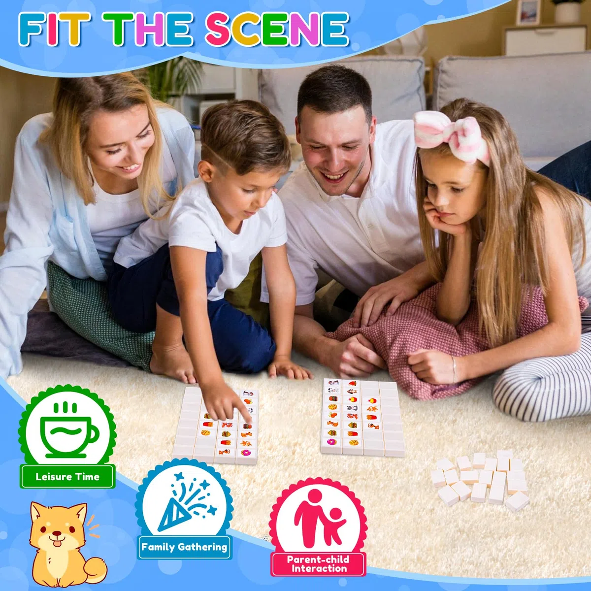 Seaside Escape Gioco da Tavolo, 65 Blocchi 30mm, Bandiere Nazionali, Gioco di Piastrelle per Feste in Famiglia