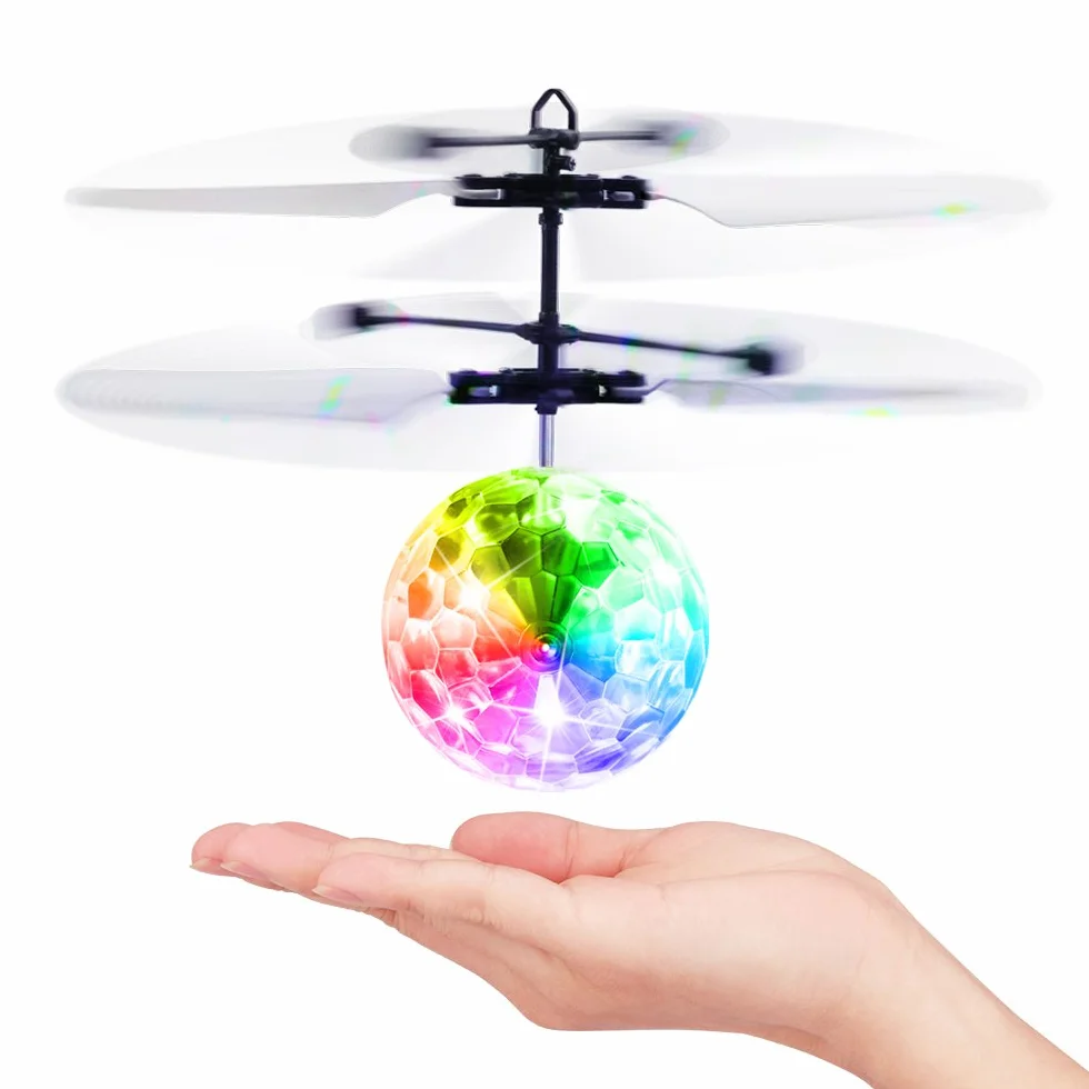 Palla Volante, Palla Volante RC Giocattolo Regalo per Bambini Ragazzi Ragazze 8 9 10 11 12 Anni, Elicottero a Induzione a Infrarossi Drone Aereo Telecomando con Luce LED Giochi Interni Esterni