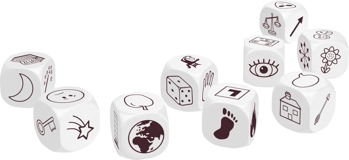 Zygomatic, Rory's Story Cubes Classic, versione DE, gioco di famiglia cooperativo per 1 o più giocatori dai 6 anni in su, gioco di dadi con 20 minuti di gioco per partita, multilingue