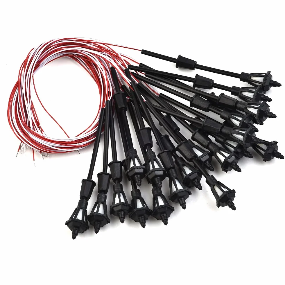 ZYWUOY 40Pcs Modello Lampioni, Modello Ferroviario LED Lamppost Lampade Wall Lights 1:150 Scala 3V Lamppost
