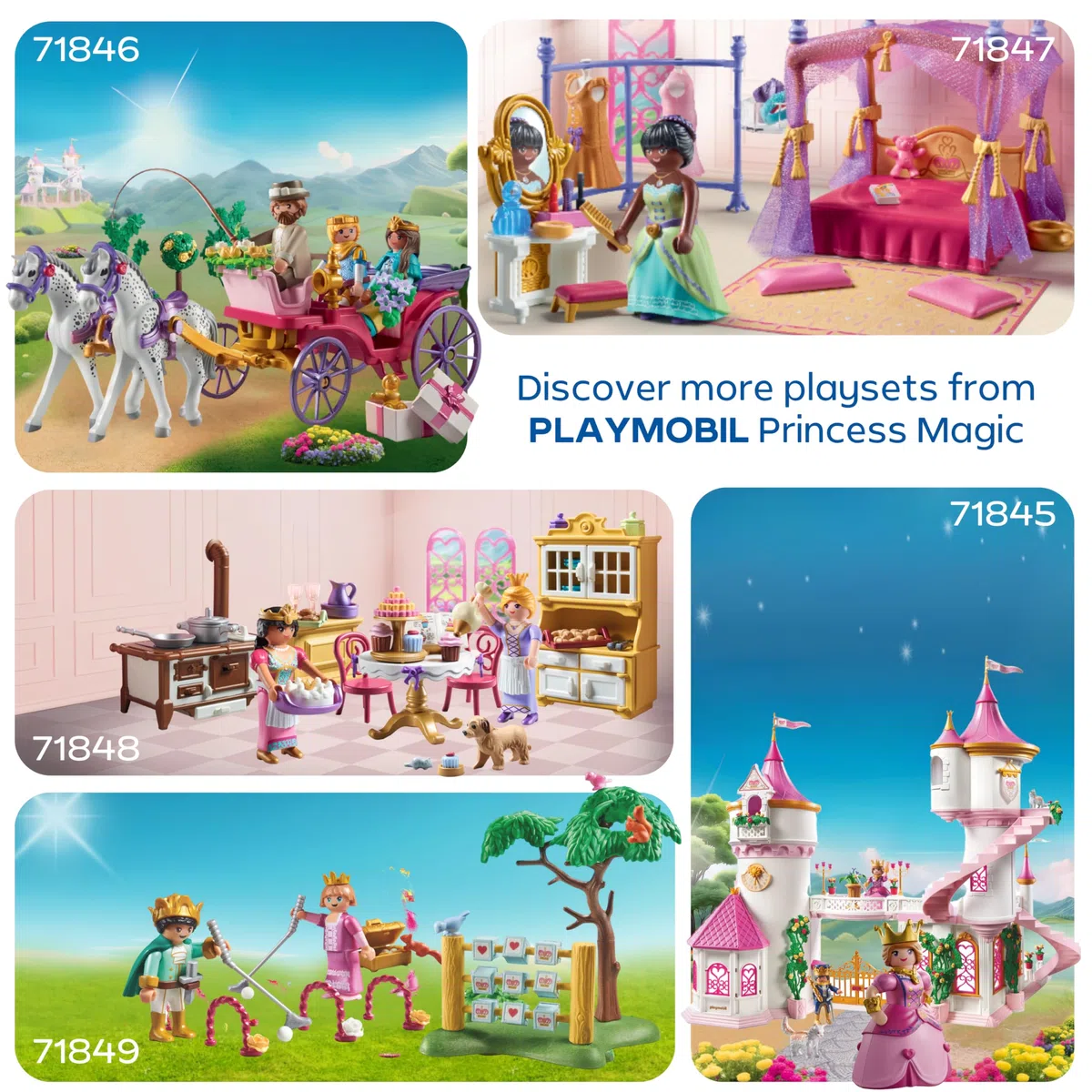 PLAYMOBIL | Princess Magic | Passeggiata in carrozza reale con principessa e principe | Giocattolo della principessa | Giocattolo da favola per bambini dai 4 anni in su | 71846