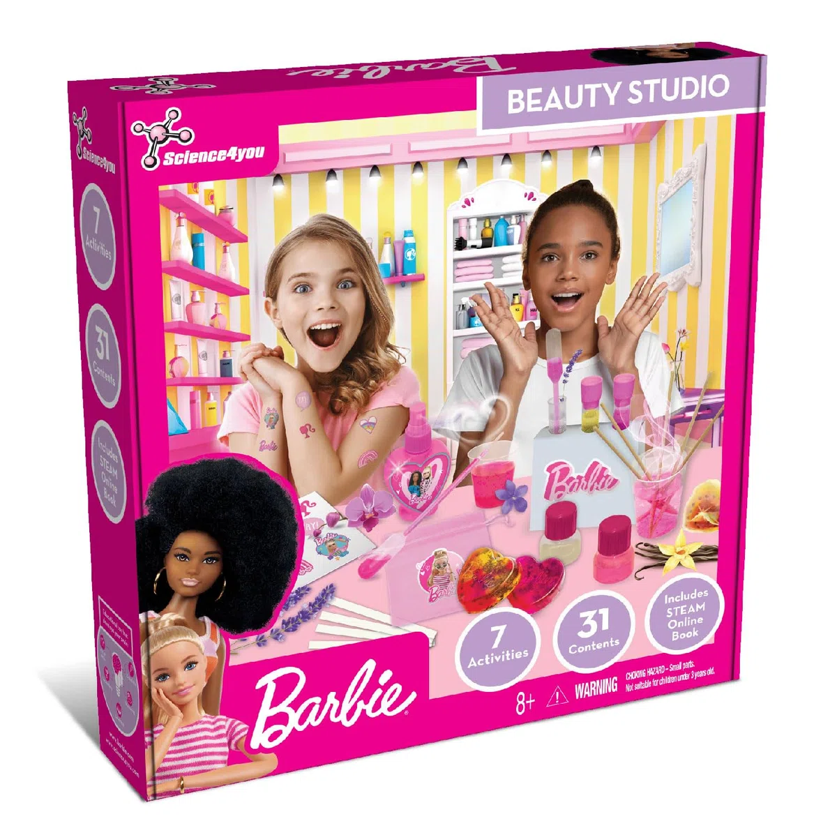 Science4you Kit per la Creazione di Profumi e Saponi di Barbie per Bambini, Crea i Tuoi Saponi e Profumi di Barbie, Tatuaggi Temporanei per Feste, Regalo di Artigianato per Bambini 8 9 10 11+ Anni