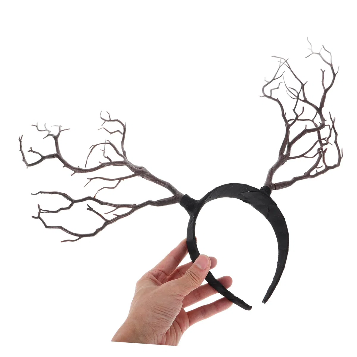 Cerchietto con Corna Cervo Marrone per Accessorio Costume Natalizio Flessibile e Fascia Rami per Feste e Cosplay