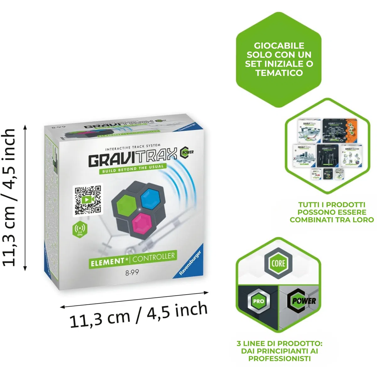 Ravensburger - GraviTrax Power Element Controller: Controlla elementi con pulsante, Accessorio pista biglie, Gioco STEM 8+ anni e adulti, Non giocabile da solo, Compatibile con tutti i GraviTrax
