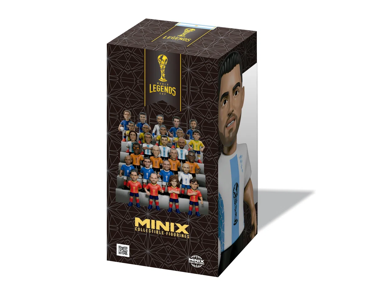 MINIX - Football Legends - Coppa del Mondo delle Leggende #114 - Argentina - Agüero - Personaggio da collezione 12 cm