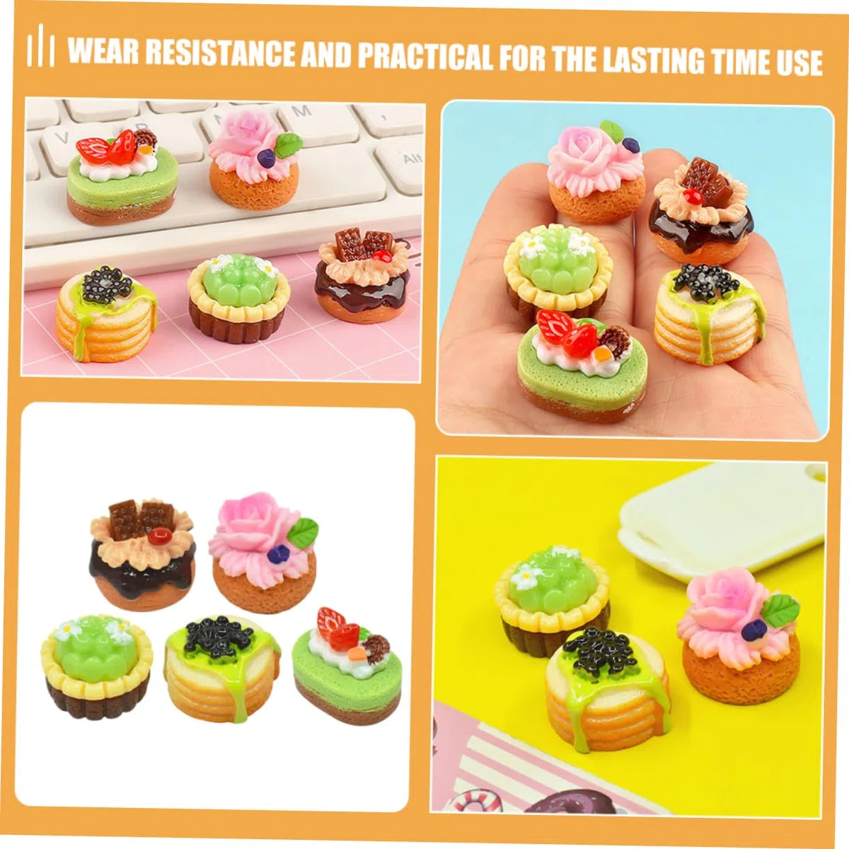 Yardwe 20 Miniature Dolci in Resina Decorazioni per Torte Finti Frutti Ornamenti Realistici Facili da Usare per Collezioni e Scene in Miniatura