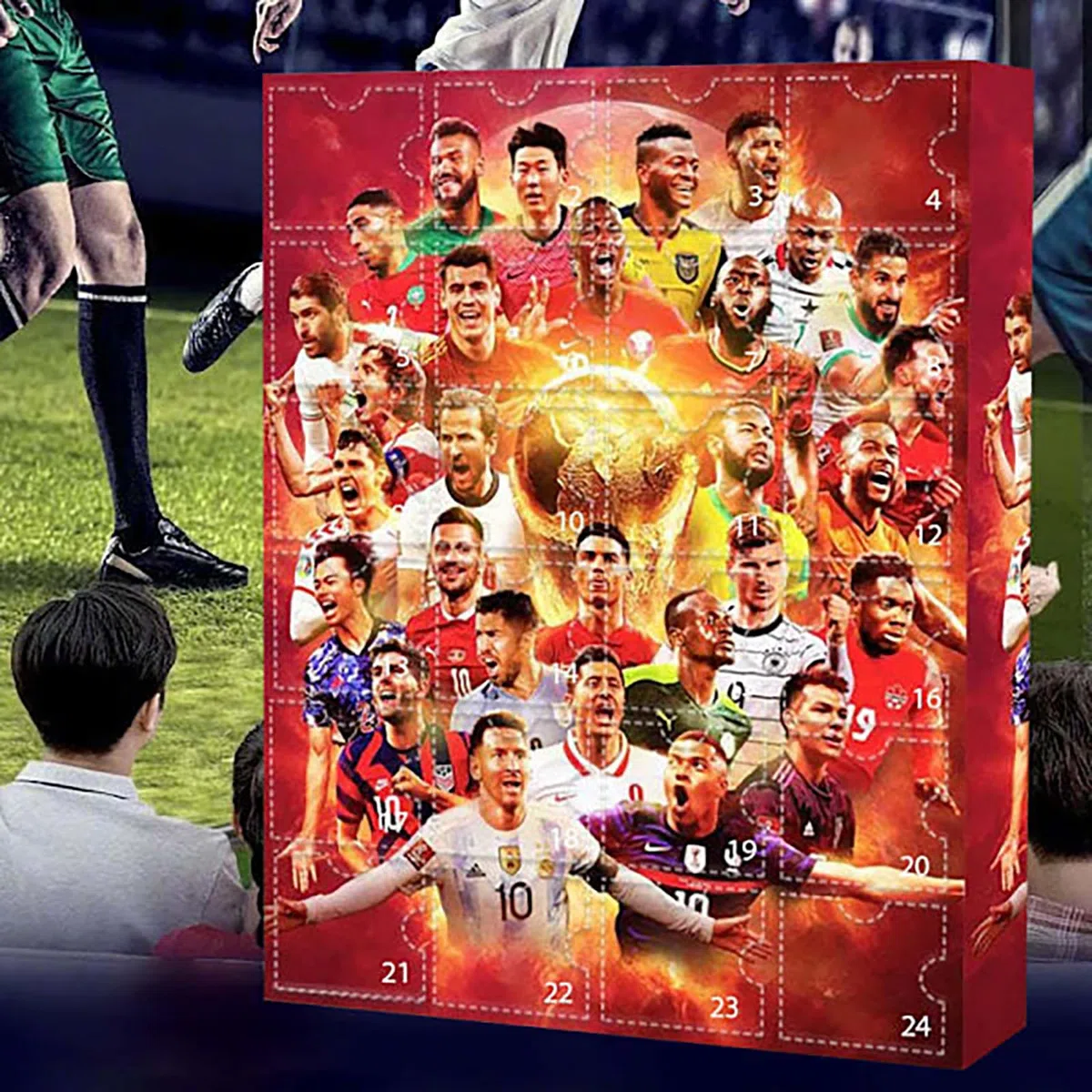 Calendario dell'avvento del calcio 2024 simpatici personaggi del calcio 24 giorni calendario conto alla rovescia di Natale 2024 regali di calcio mondiali bomboniere 24 giorni conto alla rovescia per