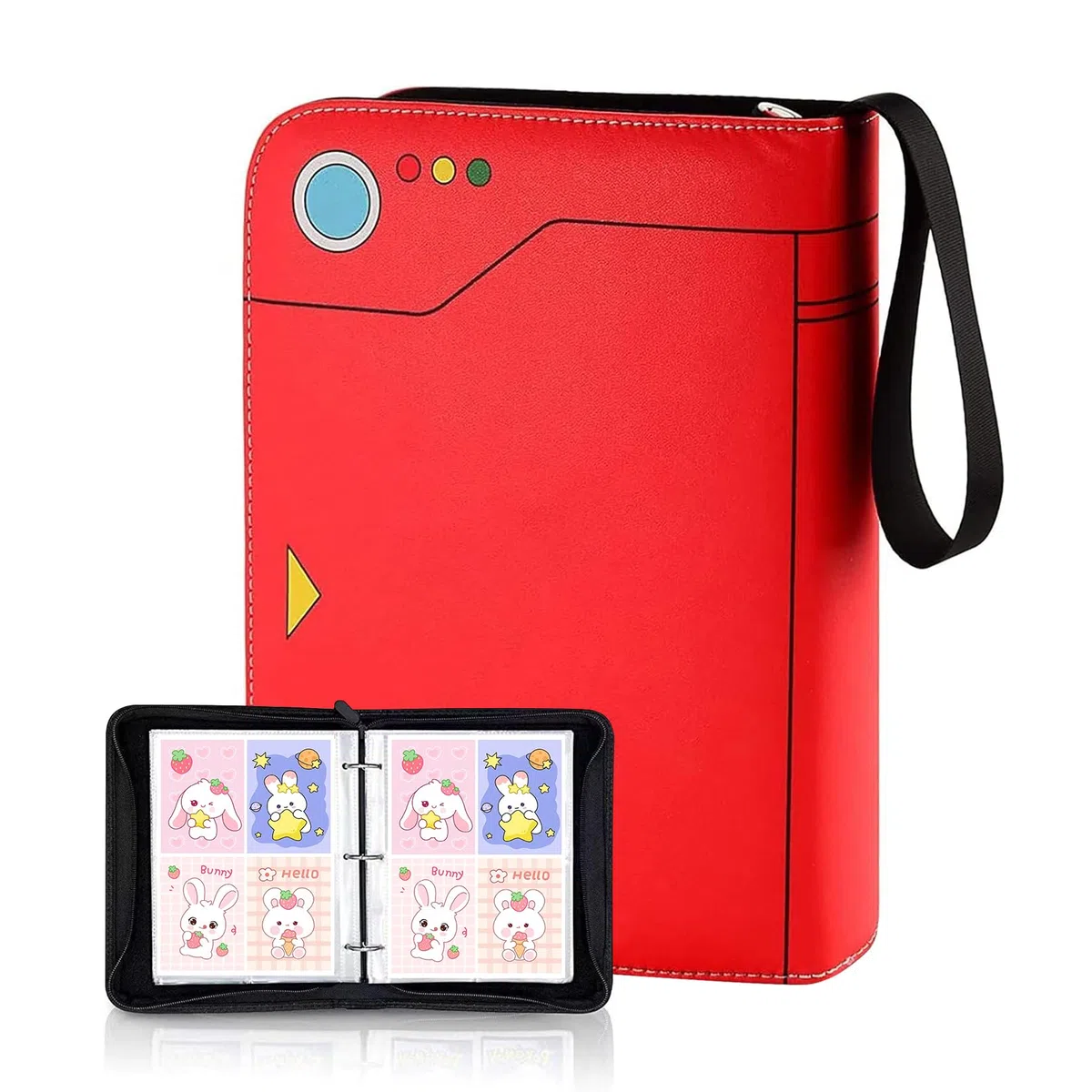 Raccoglitore Carte Album Con Cerniera Contiene 400 Carte 50 Pagine Compatibili Con Varie Regalo Per Bambini (Rosso-B)