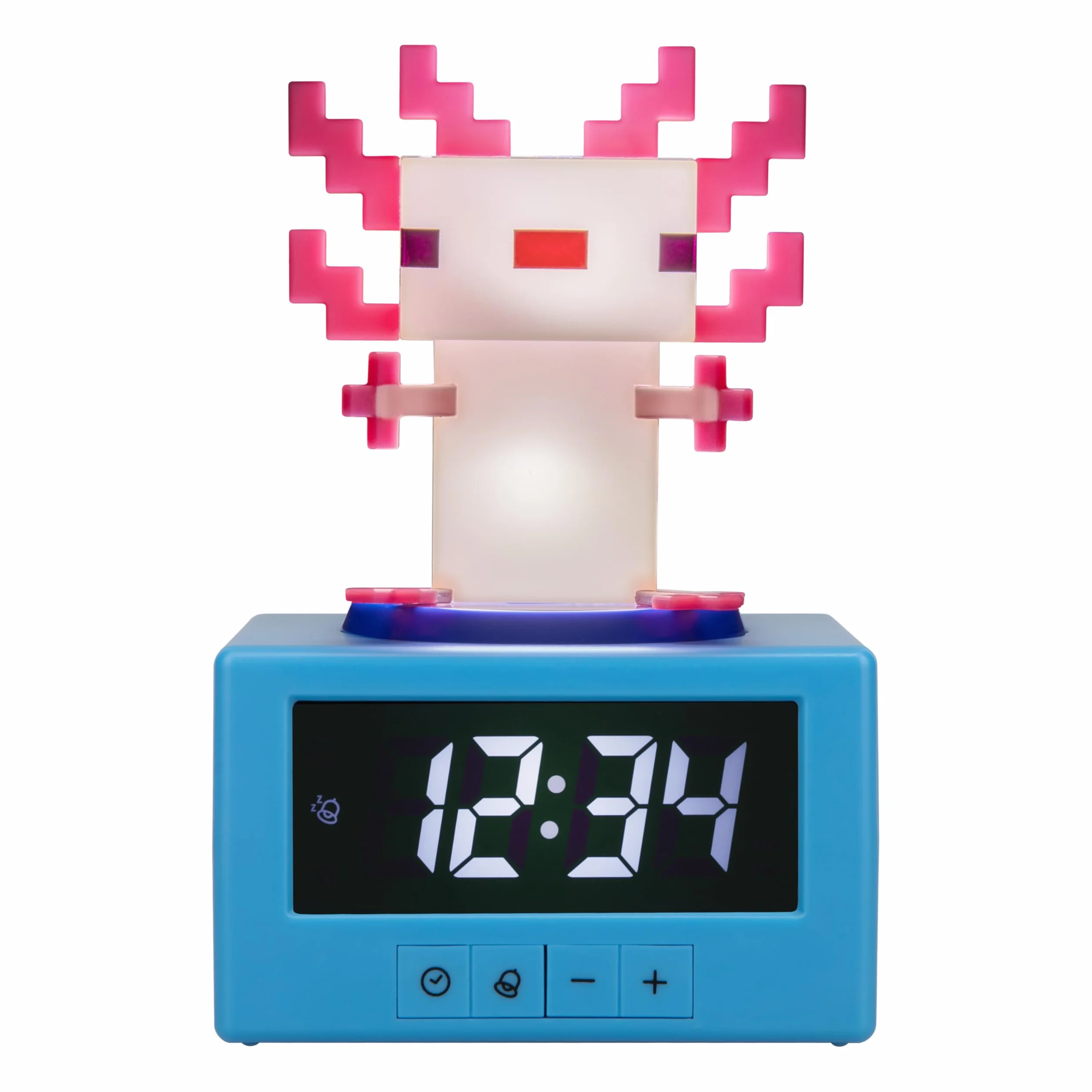 Paladone Minecraft Axolotl Sveglia Digitale con Funzione Luce Notturna, Regalo per Giochi e Decorazioni per Camera da Letto con Licenza Ufficiale per Bambini e Ragazzi