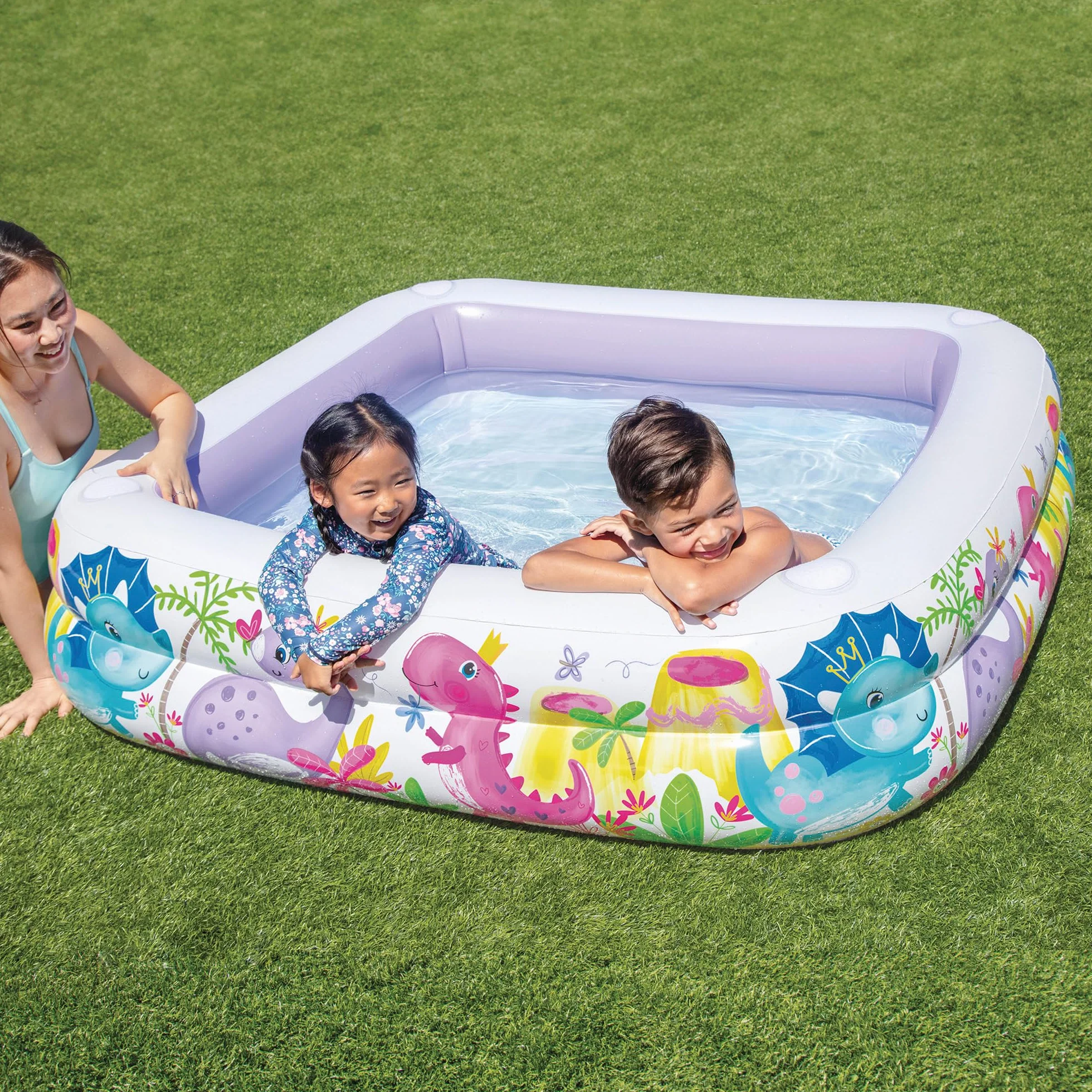 Intex 57470NP - Piscina Gonfiabile Acquario con Tettoia Removibile, Vinile, Multicolore, 157x157x122 cm
