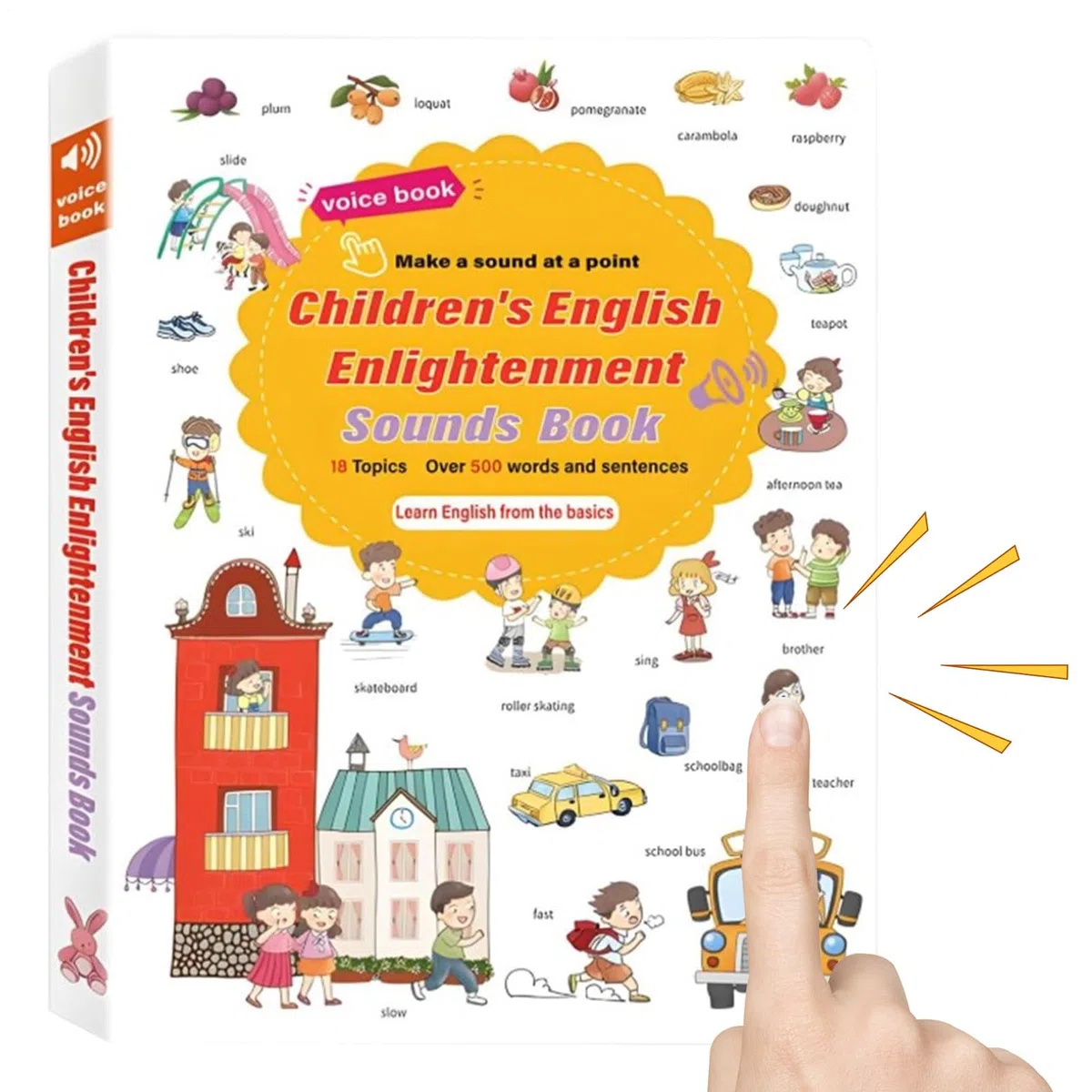 Generico English Words Sound Books - Gioco Di Lettura Di Oltre 500 Parole | Libri Di Apprendimento Elettrici Interattivi Di Oltre 500 Parole | Per La Scuola 'infanzia, La Biblioteca 'asilo, La
