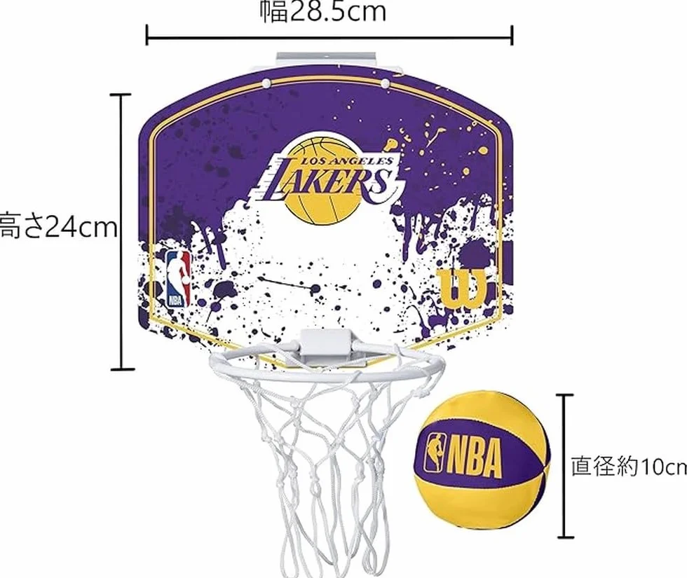 Wilson Minicanestro da Basket NBA TEAM MINI HOOP, LOS ANGELES LAKERS, Plastica, Taglia unica