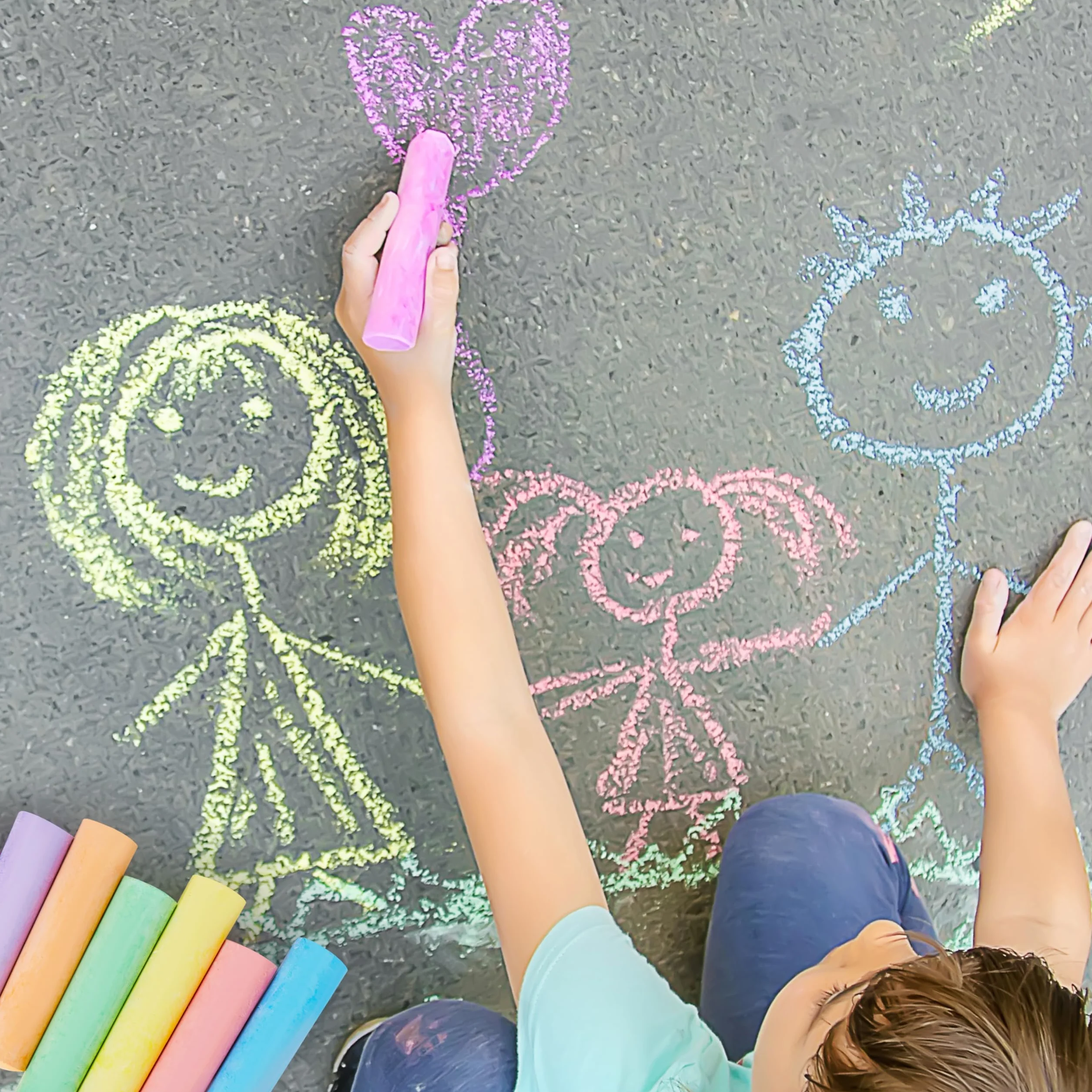 Set di 24 gessetti lavabili per marciapiede, non tossici, per scuole, giochi d'arte all'aperto, pittura su lavagna, lavagna e parco giochi