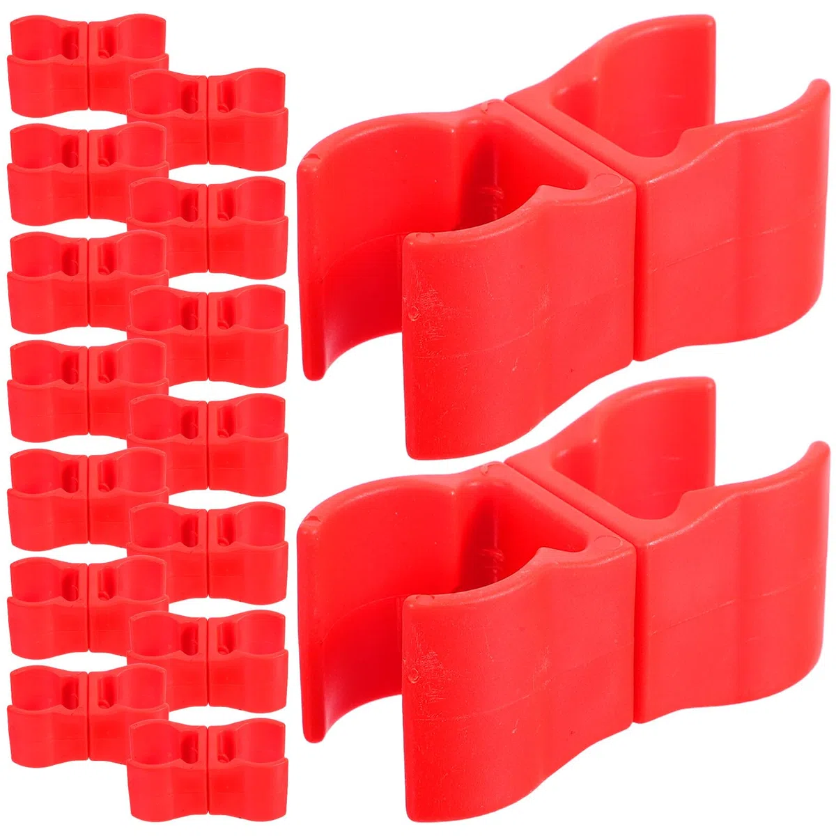 16 Clip per Bastoncini da Agilità in ABS Rosso Design Quickrelease, Connettore per Attrezzatura di Allenamento Calcio, Facile da Montare