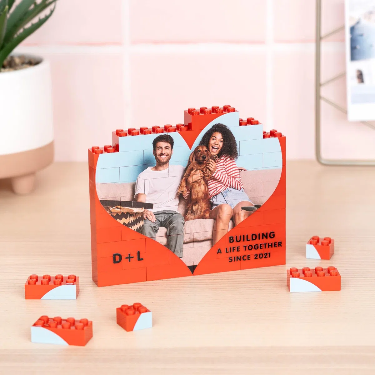 Wanapix | Blocchi da costruzione personalizzato con foto/testo | Scegli colore/dimensione | Compatibile con altre marche. Diverse dimensioni