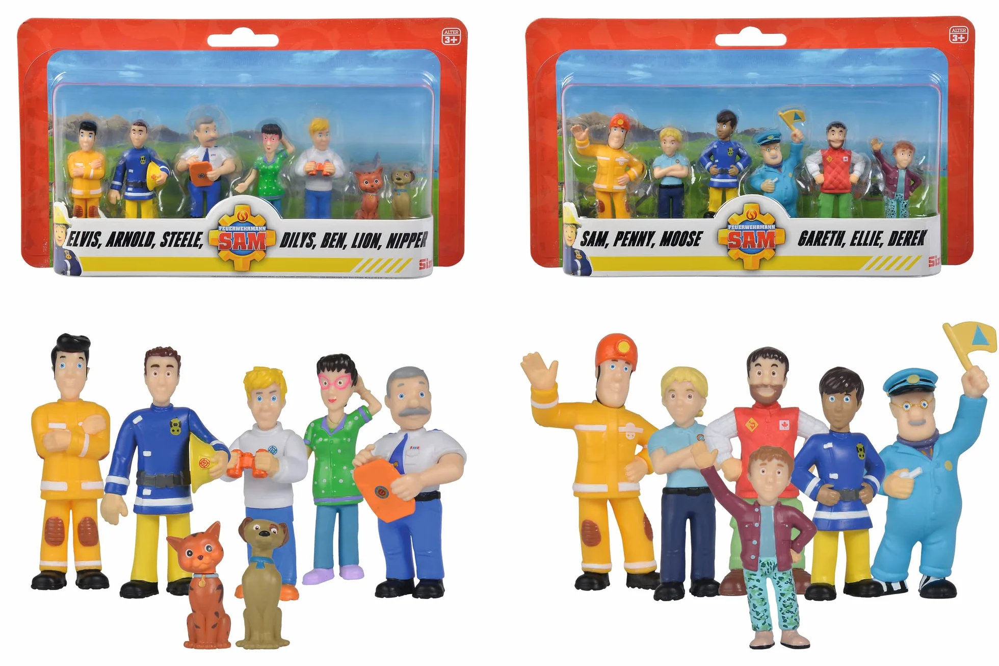 Simba 109252538 - Set di 6 personaggi Sam pompiere assortiti, disponibile solo una versione da 5 a 7 cm, a partire dai 3 anni in su