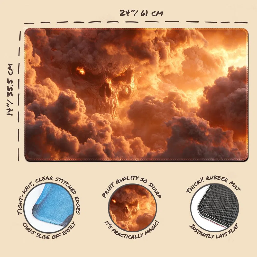MTG - Tappetino da gioco con custodia nera Szie, 60 x 35 cm, con zona MTG, bordi cuciti, tappetino da gioco, Gioco di Carte Collezionabili, Playmats tappetino per mouse, superficie liscia in gomma TCG