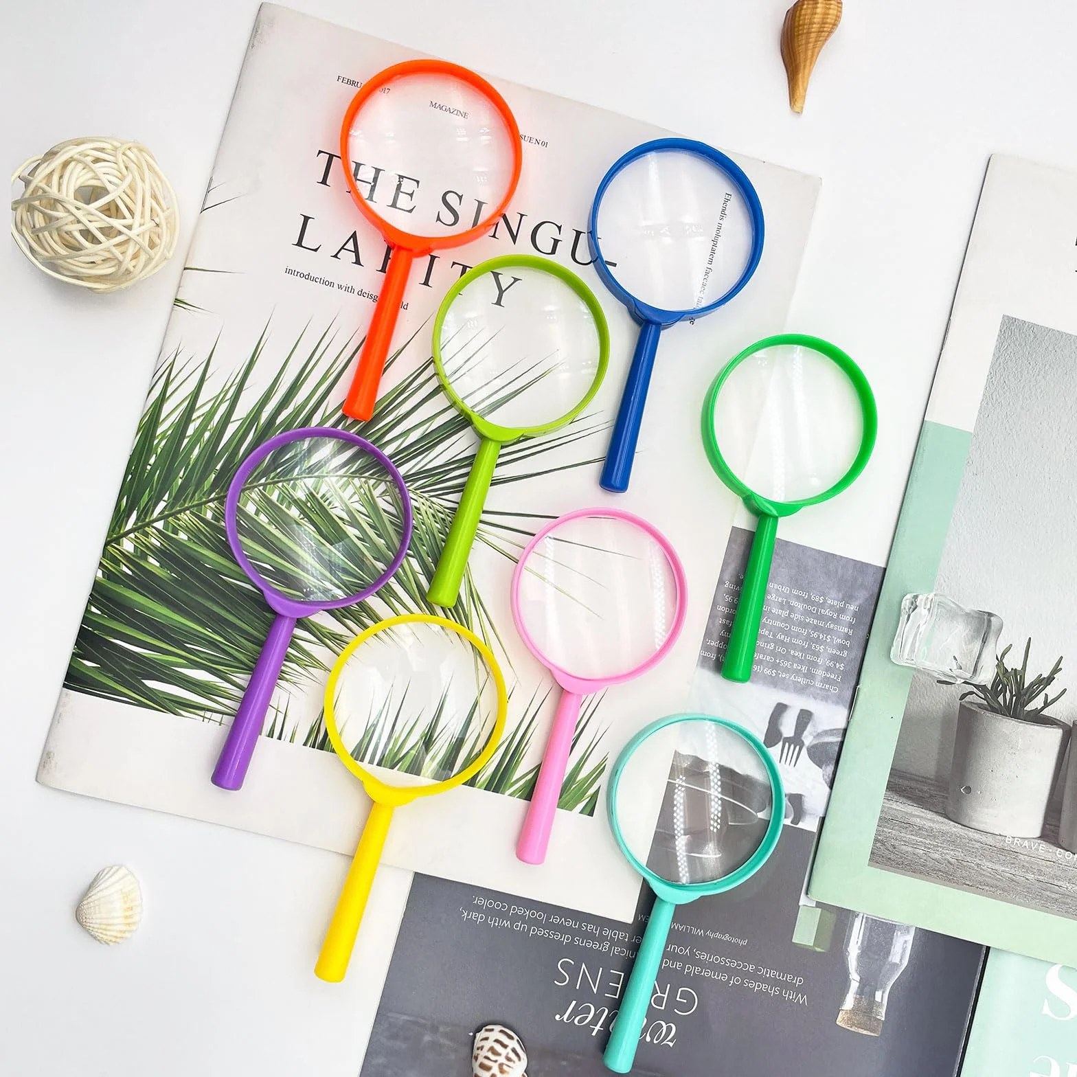 Lente di ingrandimento per bambini, 24 pezzi, per bambini, lente d'ingrandimento per bambini, idea regalo di compleanno per bambini (8 colori)