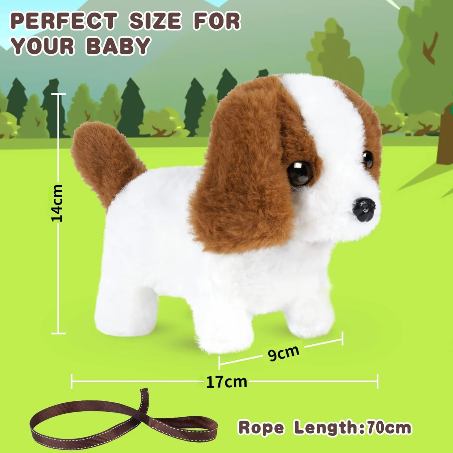 Elettronico Cane Giocattolo, Simulati Peluche Cane Giocattolo Giocattoli, Interattivi, Passeggiate, Corteccia Giocattoli Prima Educazione Regalo di Compleanno