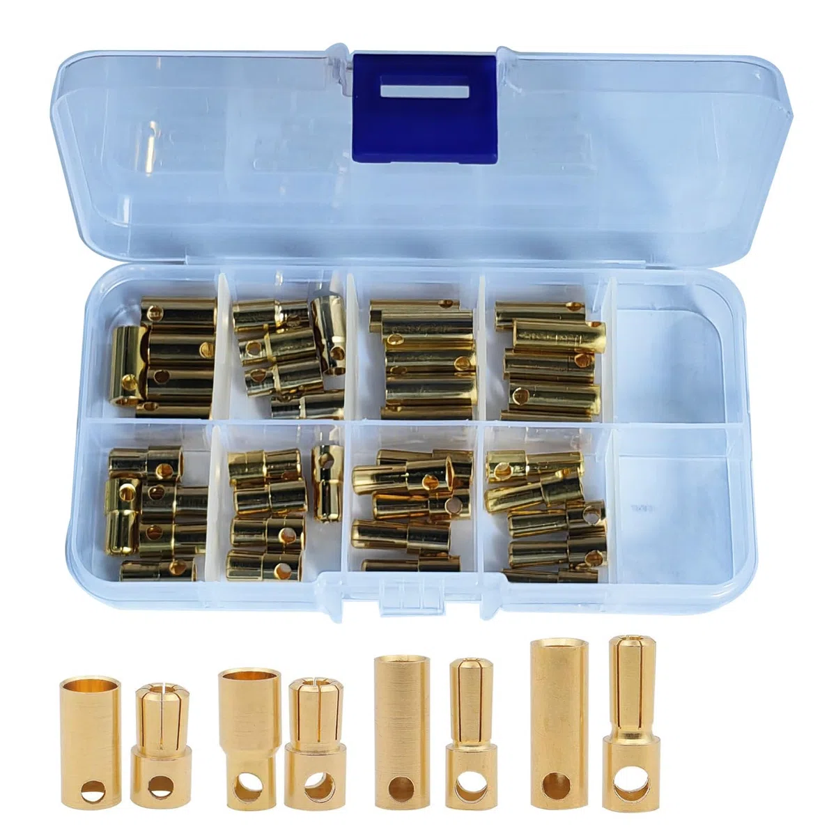 GTIWUNG 20 Paia 5.0mm/5,5mm/6.0mm/6,5 mm Connettori a Banana Spina a Banana Maschio Femmina per ESC Batteria e Motori, Oro