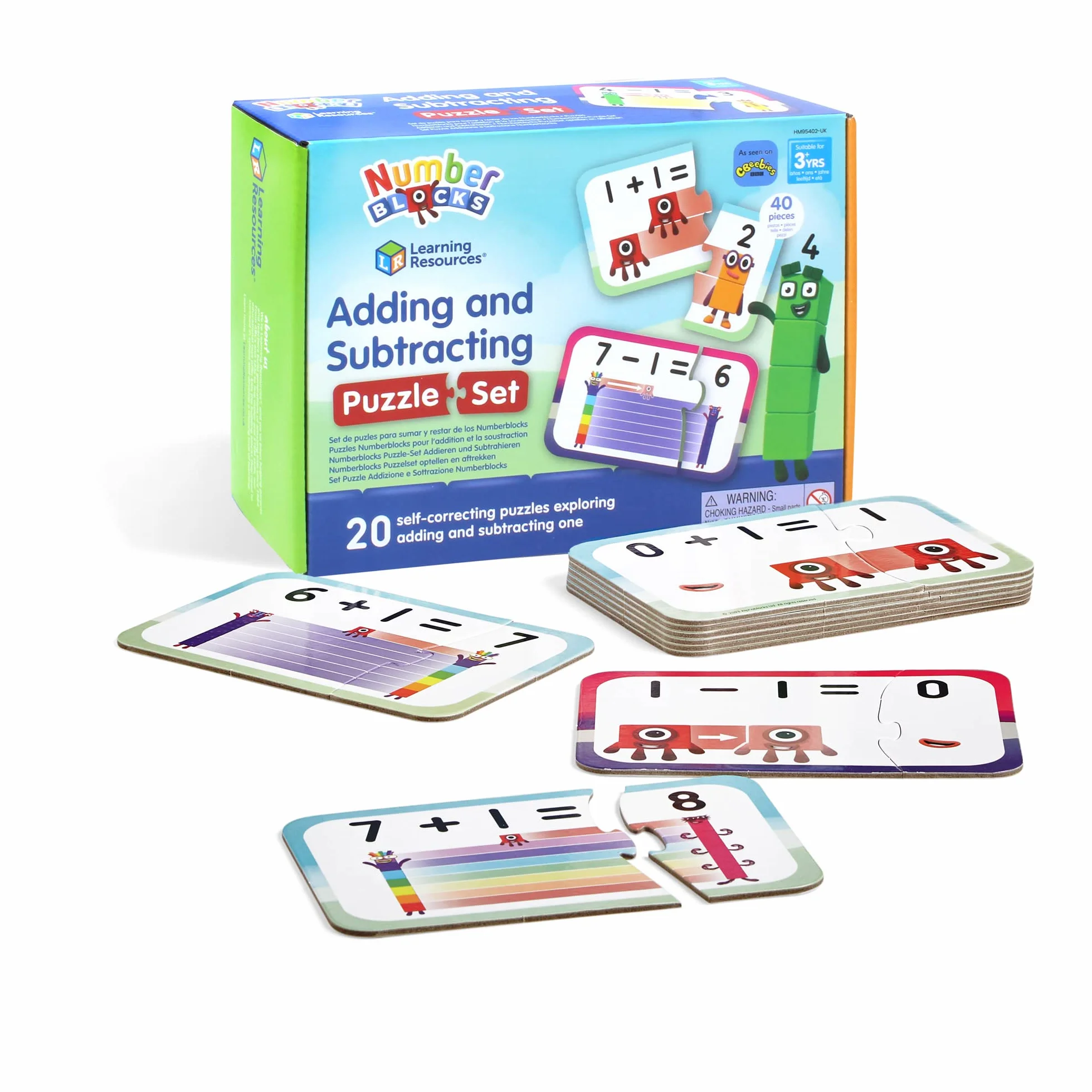 Learning Resources- Set Addizione e Sottrazione Numberblocks, matematico, 20 didattici in Una Confezione, Puzzle a 2 Pezzi, dai 3 Anni in avanti, Multicolore, HM95402-UK