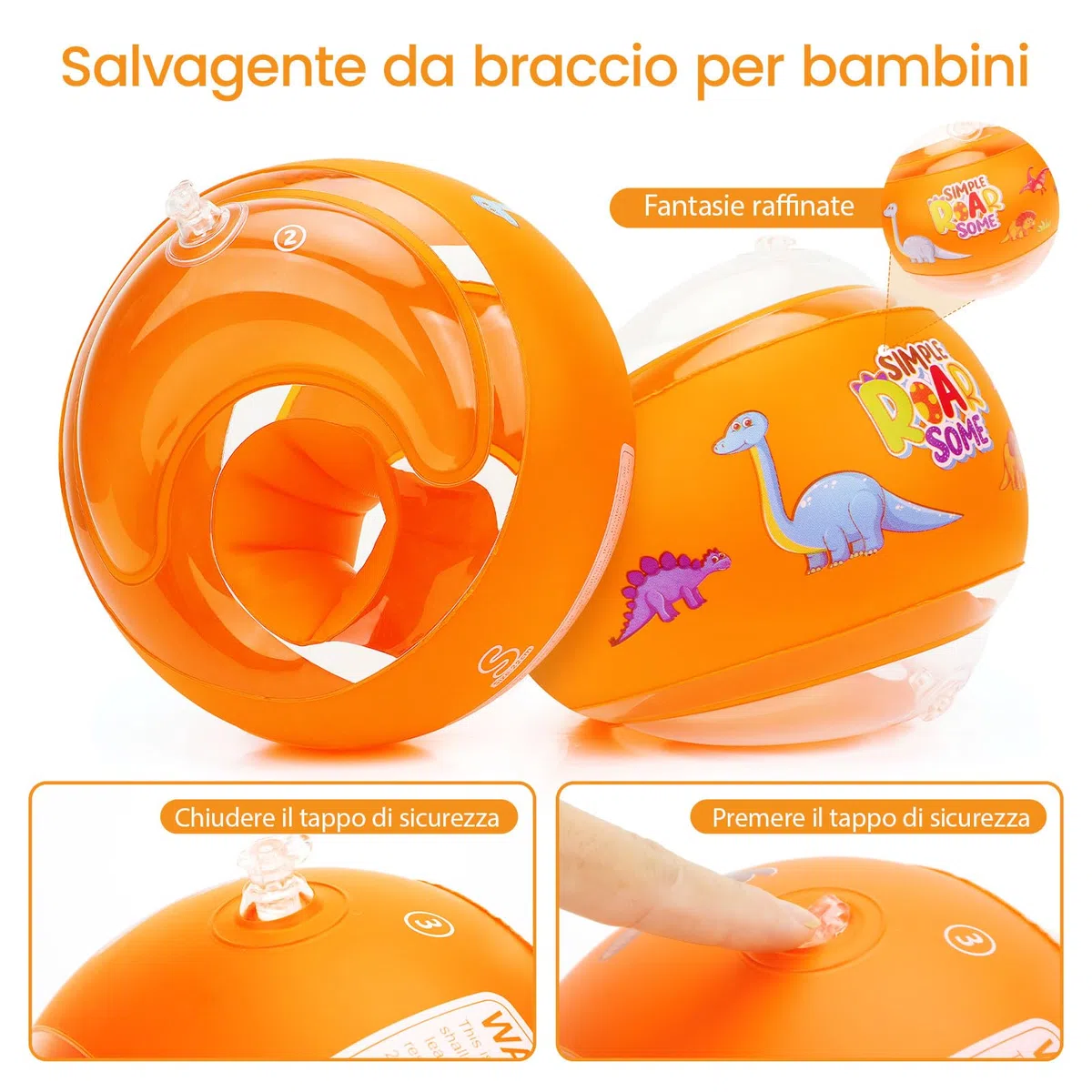 braccioli bambini Braccioli di Sicurezza per Bambini 1-6 Anni 10-25KG 3 Camere D'aria Indipendenti per l'allenamento in Piscina e Spiaggia