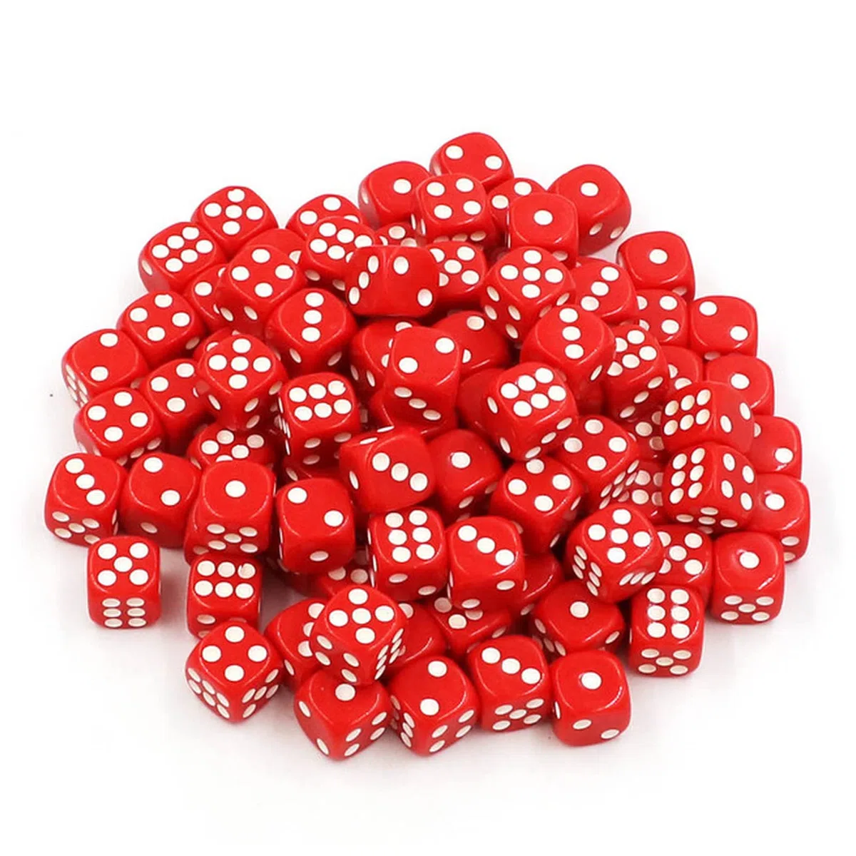 Dado 100 pz/Confezione 14mm Dadi acrilici Dadi Dadi Dadi Accessori Tondo Angolo colorato DOT Dadi beve Dado Gigante(Red)