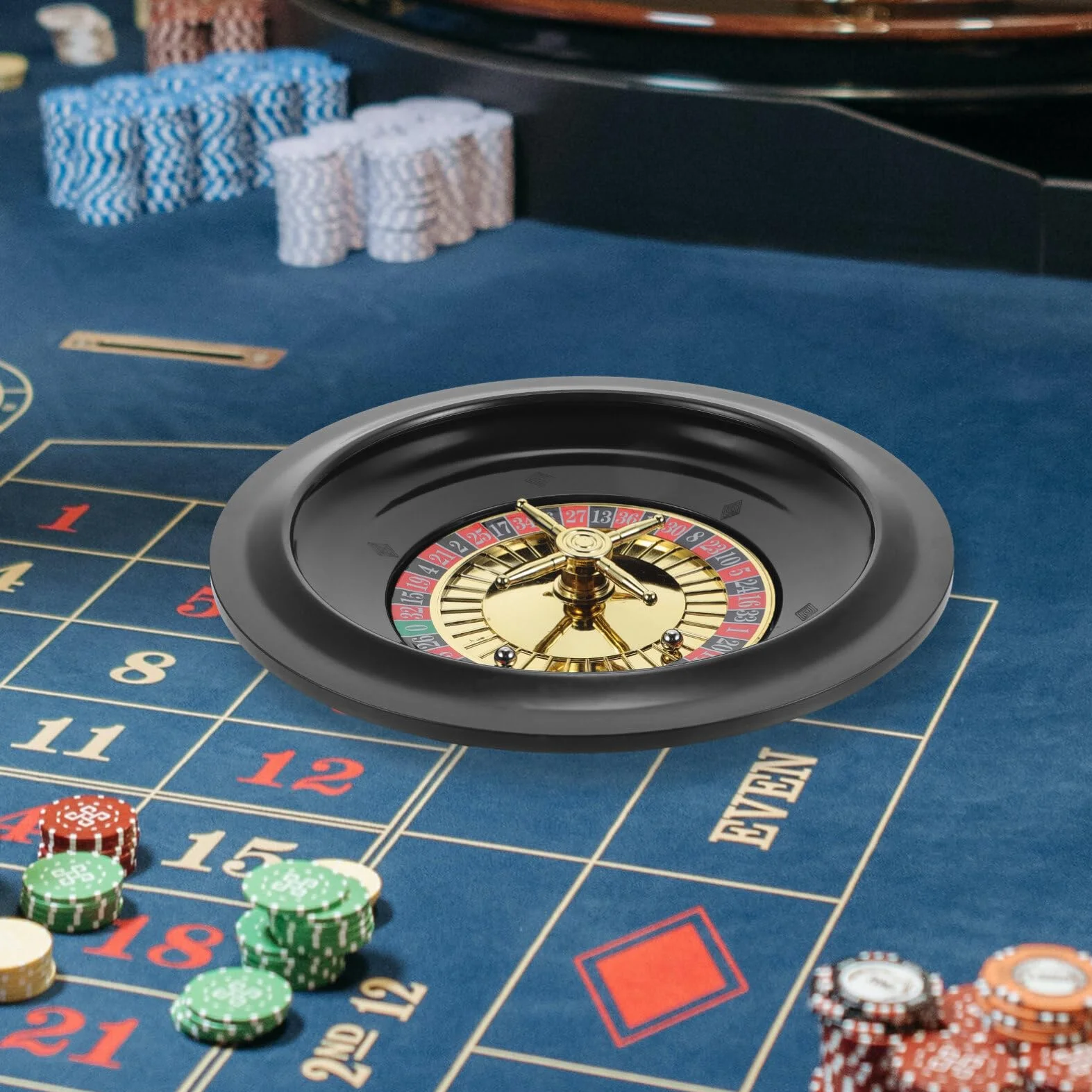 Ifundom Ruota della Roulette da 10 Pollici - Gioco da Poker da Tavolo Russo Rotante in Plastica - Prop per Feste