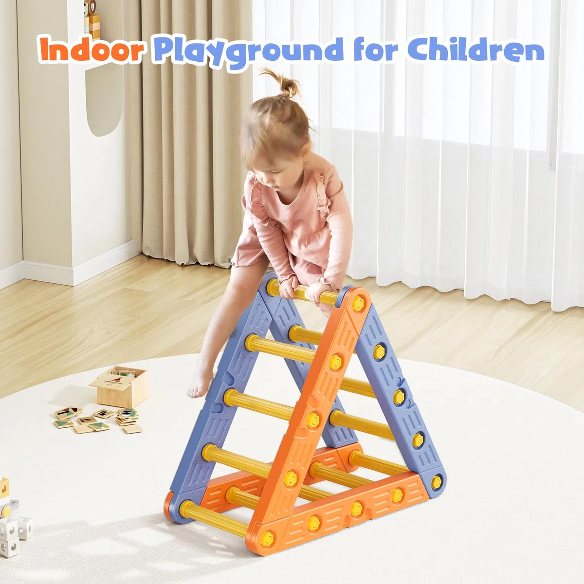 Telaio da arrampicata per i più piccoli,Telaio da arrampicata in plastica,Telaio da arrampicata triangolare,Palestre della giungla indoor per i più piccoli