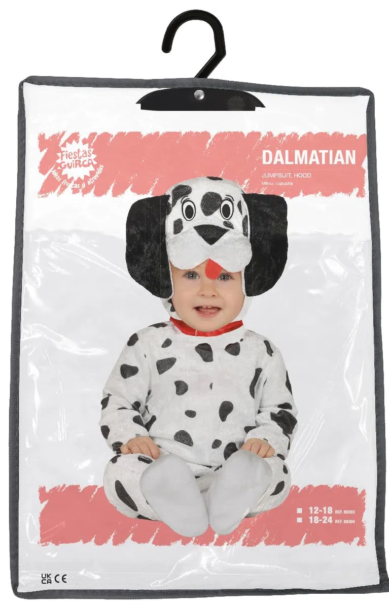 FIESTAS GUIRCA | Costume Dálmata per Bebè - Cappuccio e Tutù/Tutina - Costumi da Animali per Halloween, Carnevale e Feste in Maschera - Ideale per Bebè Unisex - Bianco e Nero