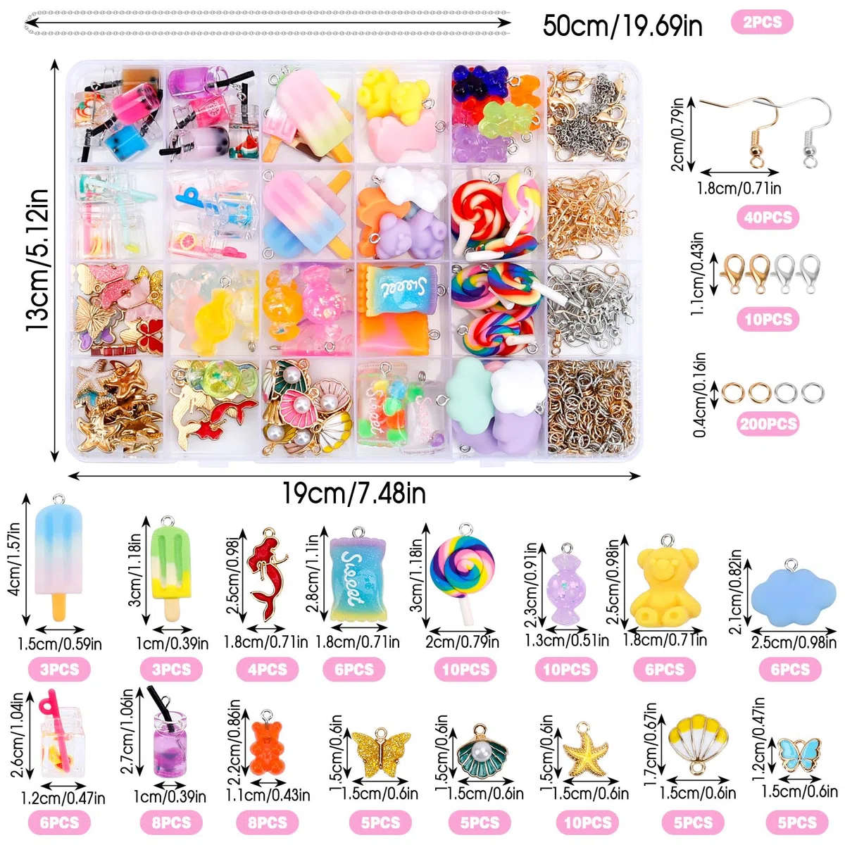 352 Pezzi Ciondoli Assortiti Smaltati Charms Set di Pendenti Ciondoli di Creazione di Gioielli per Orecchini, Collane, Braccialetti, Gioielli e Borse, Ciondolo per Caviglia e Decorazioni Fai da Te