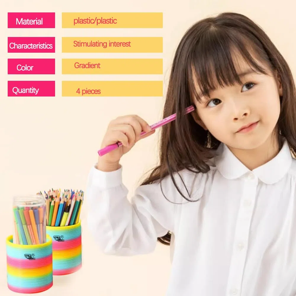 4 Pezzi Molla Giocattolo，Molle Per Bambini Molle Colorate Per Bambini - Vivaci Colori Dell'Arcobaleno Magico Rainbow Spiral For Children Rainbow Spiral Springs Mini Molla Arcobaleno 5,2*5,2*5cm