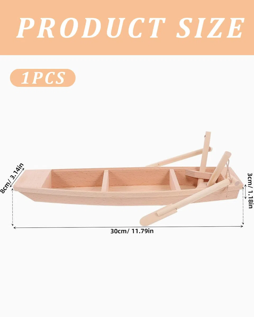 1 pz One Man Gommone Modello Fai da Te Modello di Barca in Legno Barca a Vela in Legno Mestiere Piccolo Modello Barca da Pesca Nave Decorare, Modello di Barca in Legno