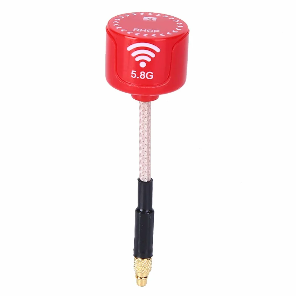Antenna da 5,8 GHz, antenna da 5,8 GHz 3dBi RHCP ad alto guadagno circolare polarizzata adatta per FPV Racing Drone Accessori per parti RC Rosso(Straight MMCX)