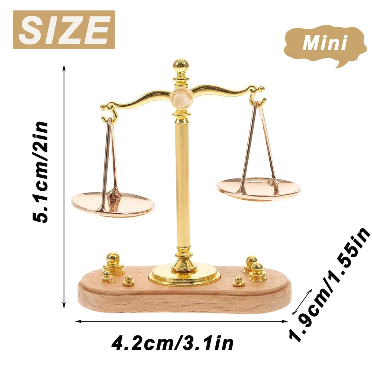 Mini Bilancia Decorativa, Mini Accessori Per La Casa Delle Bambole, Bilancia Giocattolo Per Bambini, Modello Retrò In Scala 1:12 Con 6 Pesi, Per Mini Decorazioni Domestiche