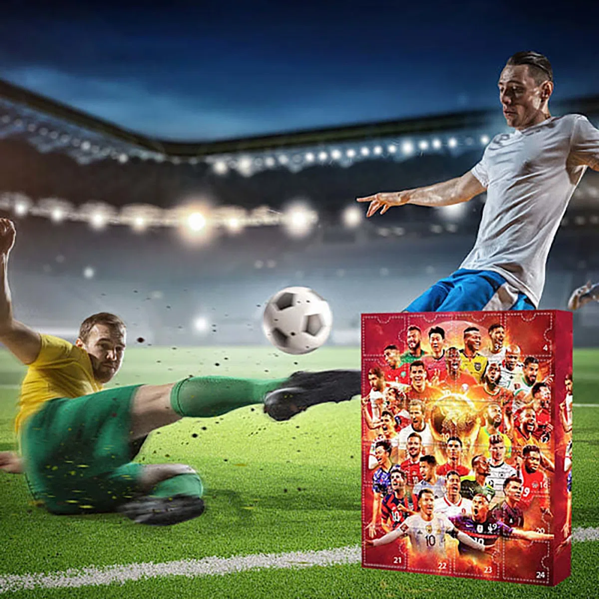 Calendario dell'avvento del calcio 2024 simpatici personaggi del calcio 24 giorni calendario conto alla rovescia di Natale 2024 regali di calcio mondiali bomboniere 24 giorni conto alla rovescia per