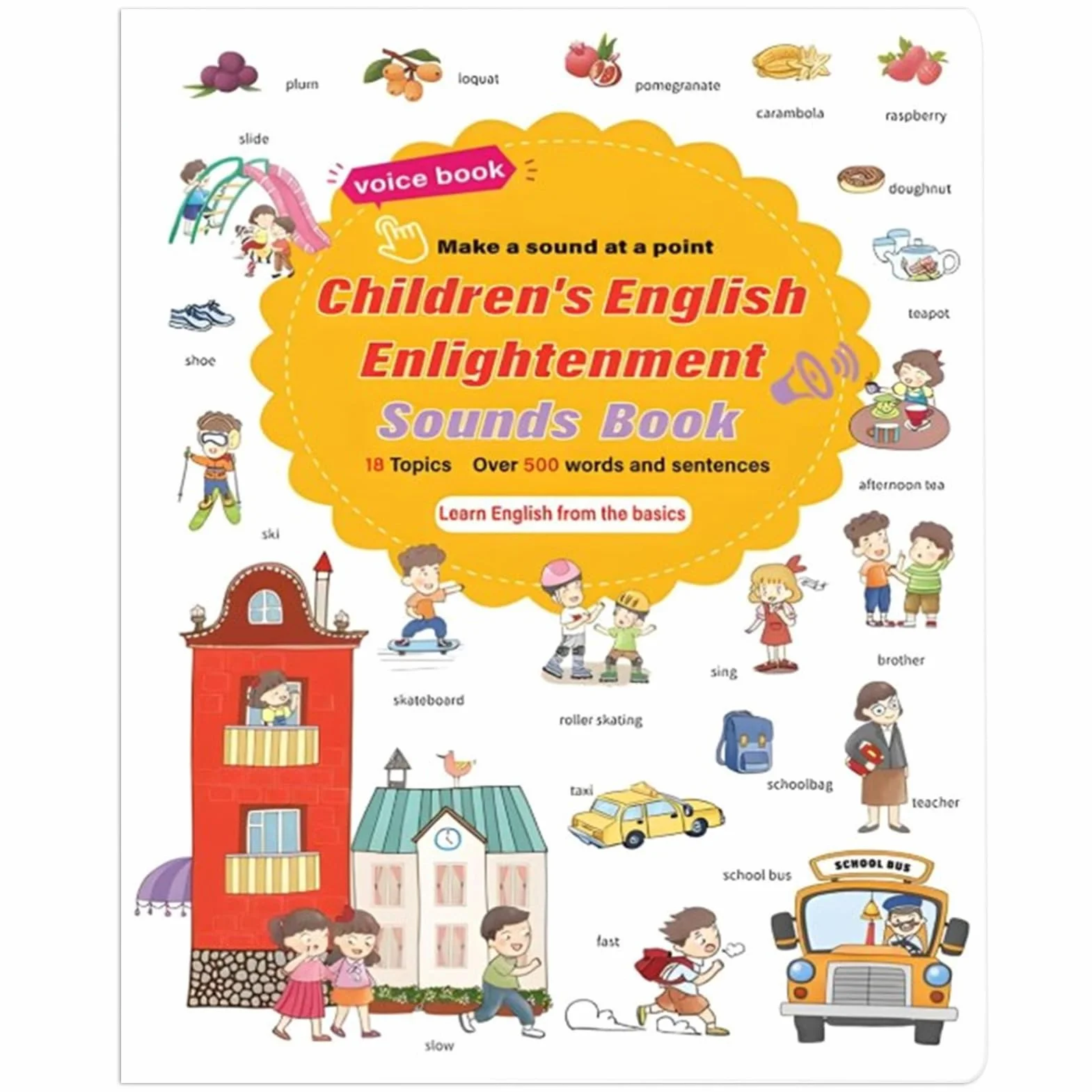 500+ Words Talking Interactive Audio Books, 500-Word Audio Learning Book | Alphabet & Number Talking Toy, Press To Learn Phonics, Interactive Electronic Learn Toy For Early Learning English