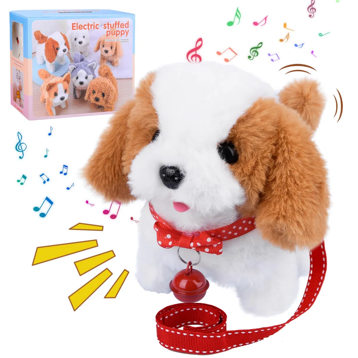 Vibbang Elettronico Cane Giocattolo che Cammina e Abbaia, Giochi Interattivi per Cani, Elettronico Cane Giocattolo, Simulati Peluche Cane Giocattolo Giocattoli per Bambini