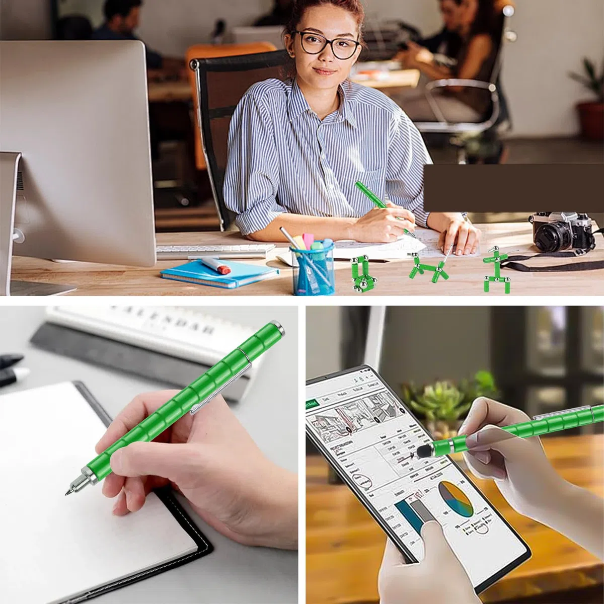 Rayong Penna a sfera magnetica, penna magnetica Fidget Pen, fantastici gadget per alleviare lo stress, divertente penna magnetica multifunzione, regalo di compleanno per uomini, giovani donne e