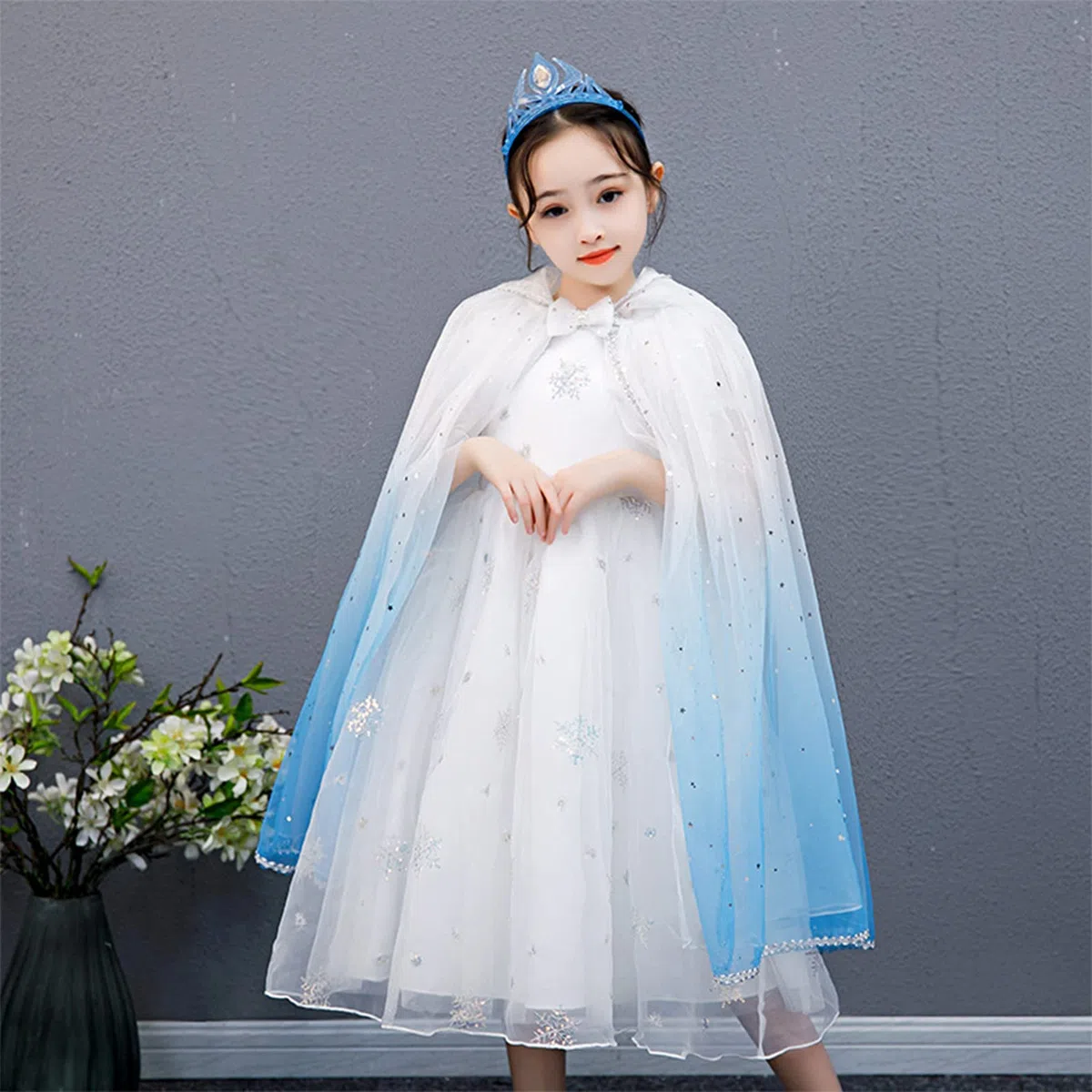 XEPST Mantello Principessa Bambina, Costume Principessa con Cappuccio Mantello Della Principessa Accessorio Scialle Cape Ragazze da Costume Halloween