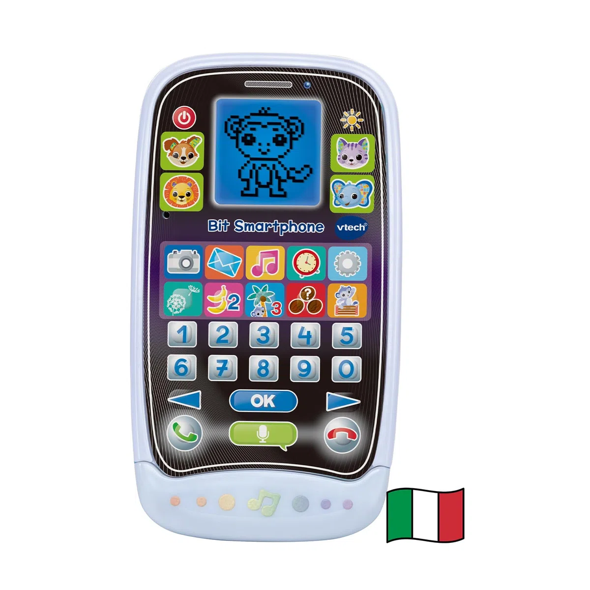 VTech Bit Smartphone, Telefono Educativo per Bambini, 10 Giochi e Attività, Smartphone Bambini con Riconoscimento Vocale e Display Retroilluminato, Lingua Italiana, Batterie Incluse, 2-6 Anni
