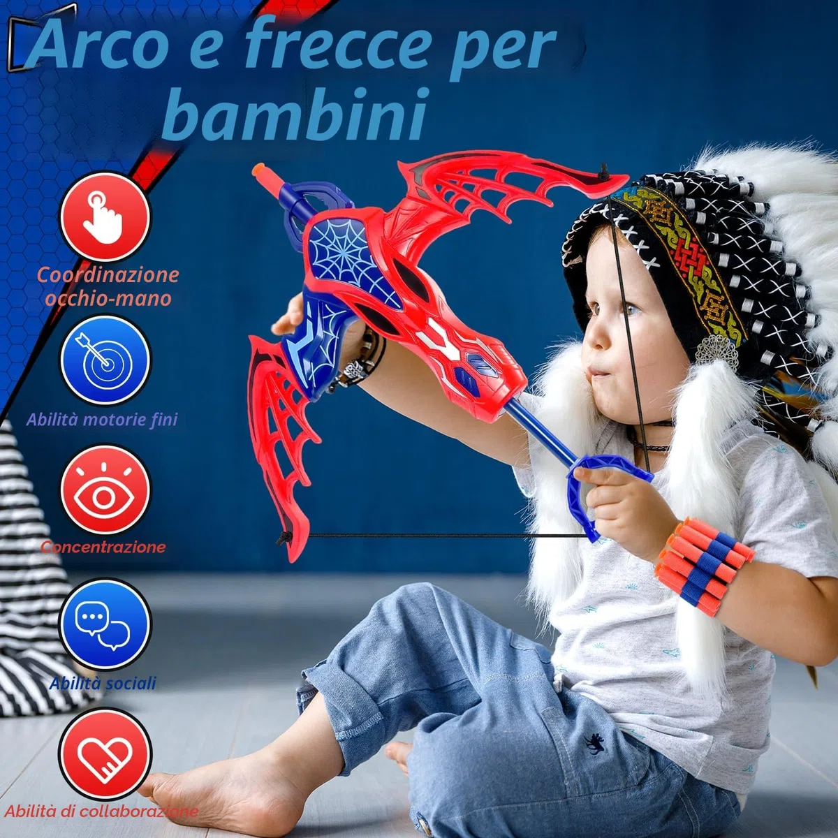 Spider Giocattoli per Bambini 3 4 5 6 7 8 Anni Ragno Freccia e Arco Giocattoli 3-7 Anni Ragazzo Regalo 3-8 Anni Spider Giochi all'aperto per Bambini 3-8 Anni Giochi Bambini Regali Pasqua