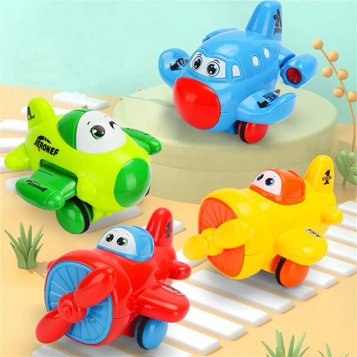 LEADSTAR Macchinine Giocattolo per Bambini 1 2 3 Anni,Auto Giocattoli,Aerei Giocattolo,Regali Giochi Bambini Regalo per Bambini Ragazzo Ragazza (Set di 4)