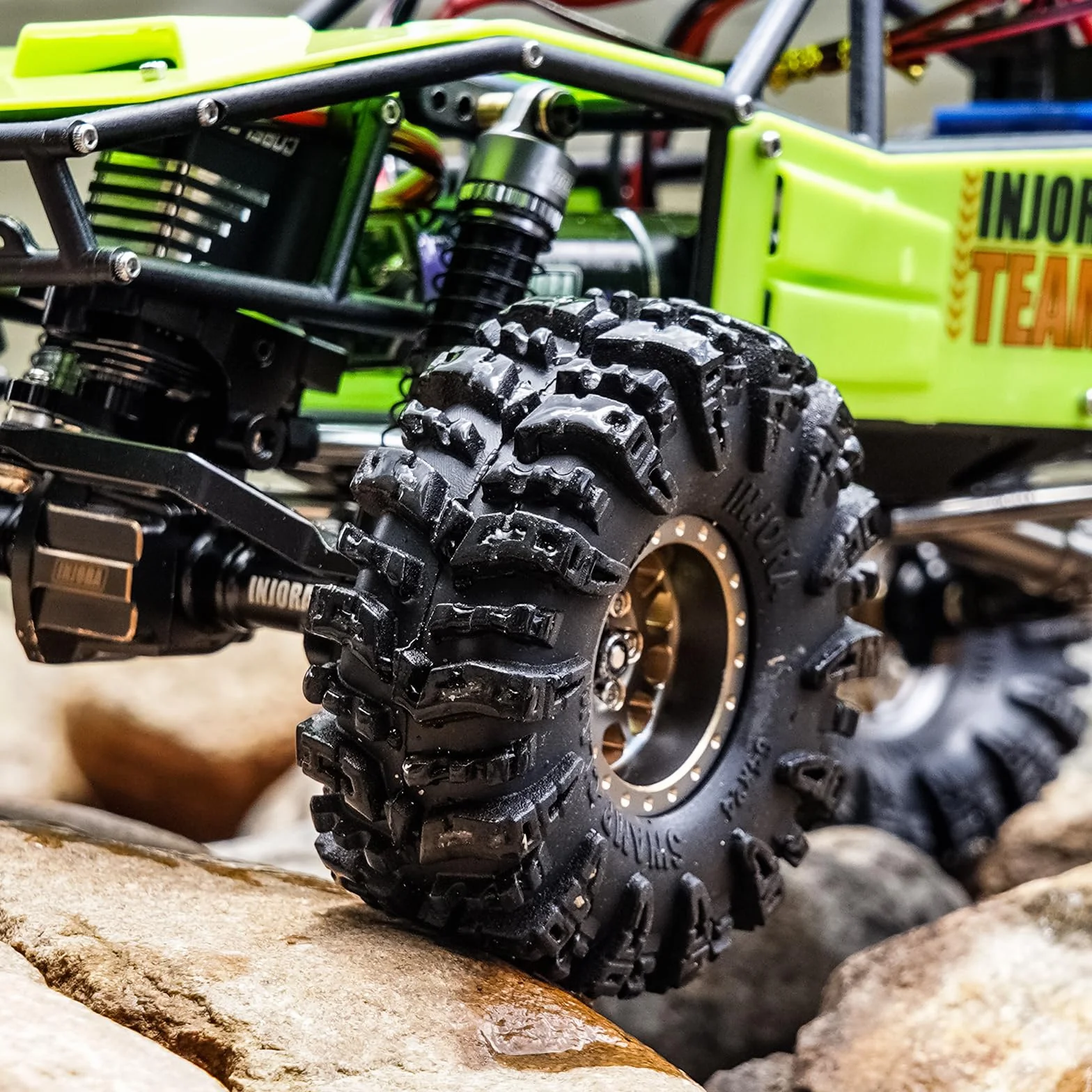 INJORA 1.0 Pneumatici - S5 Swamp Claw Mud Terrain Pneumatici per TRX4M AX24 SCX24 FCX24 1/18 1/24 RC Crawler Auto, 64 * 24mm,T1019