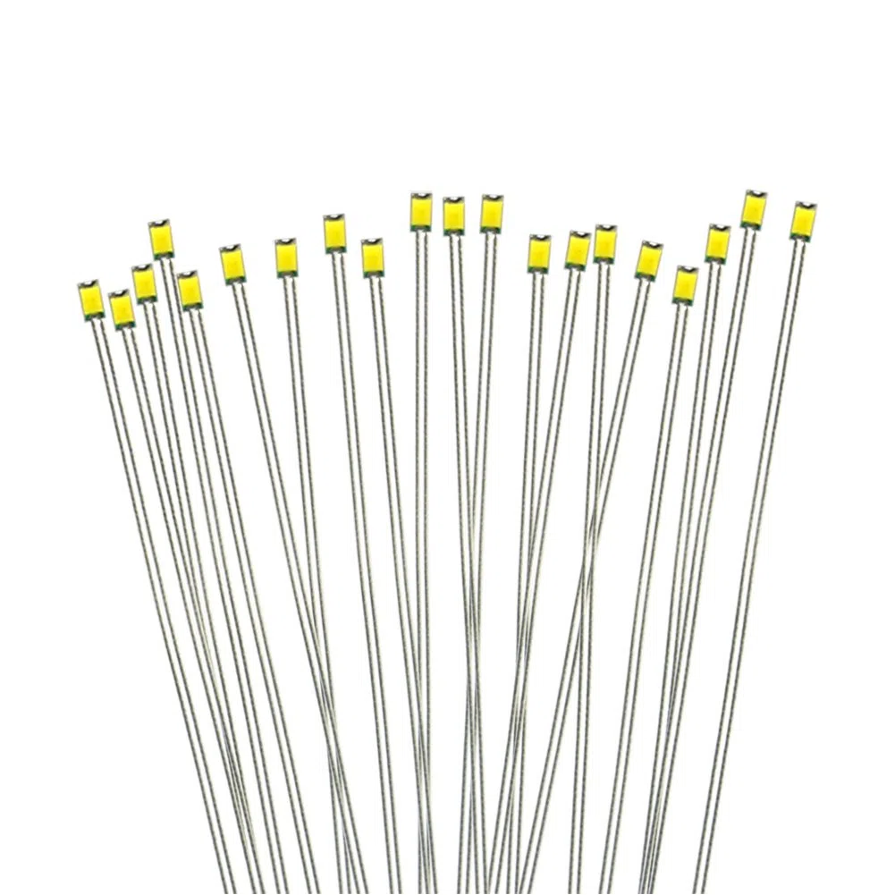 Evemodel T0603WM - Set di 20 LED SMD bianco caldo, struttura 0603 + microlitz 20 cm, bianco caldo