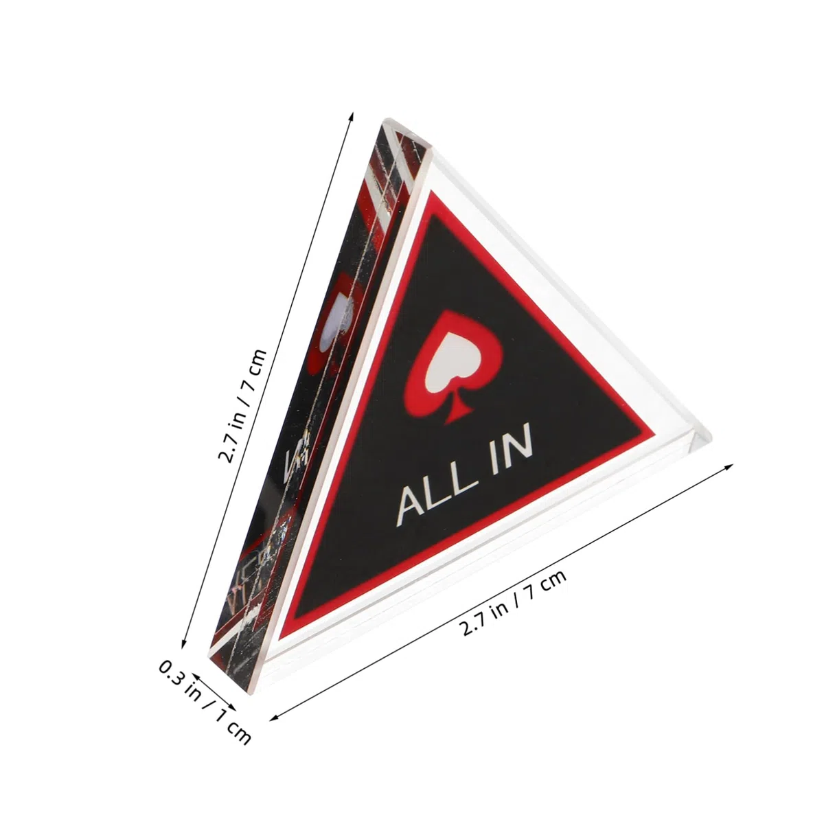 Yardwe Pulsante Del Dealer in Acrilico Forma Triangolo Per Poker Doppio Fiches Da Gioco Per Giochi Intrattenimento Per Feste e Attività All
