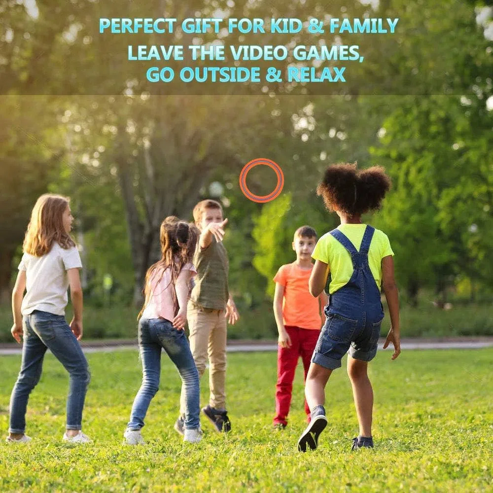 3 anelli volanti da 25 cm, per bambini, per attività all'aperto, parco giochi, divertimento in piscina (giallo, arancione turchese)