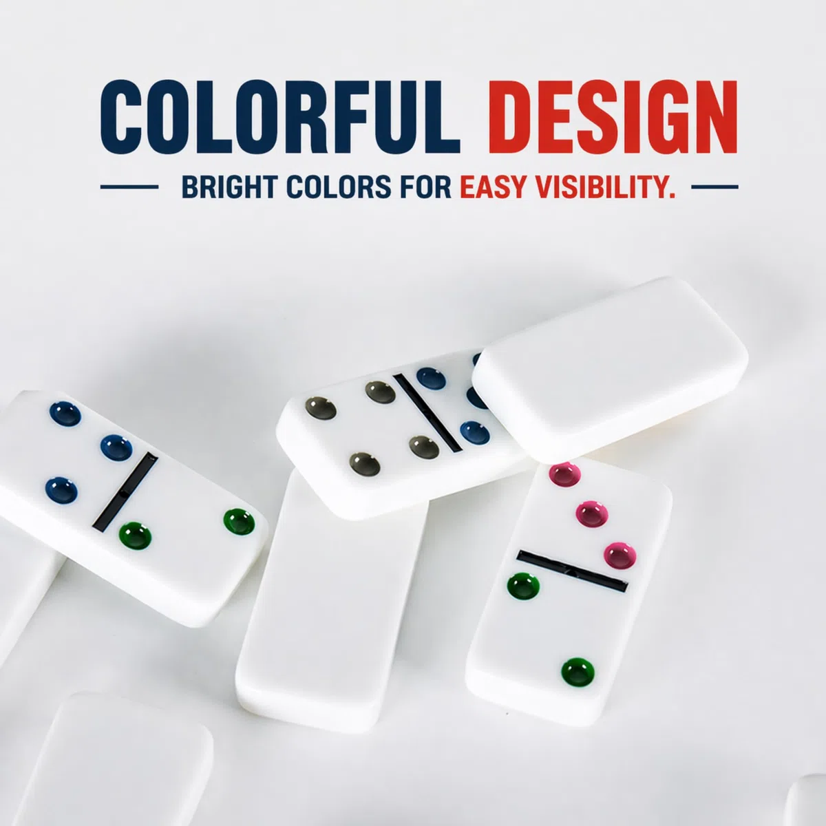Set di Domino. Classico Gioco da Tavolo. Gioco da Tavolo per Tutta la Famiglia. Domino Colorati per Adulti e Bambini. Include Scatola per Riporli. Ideale per Viaggi, Riunioni e Tempo Libero.