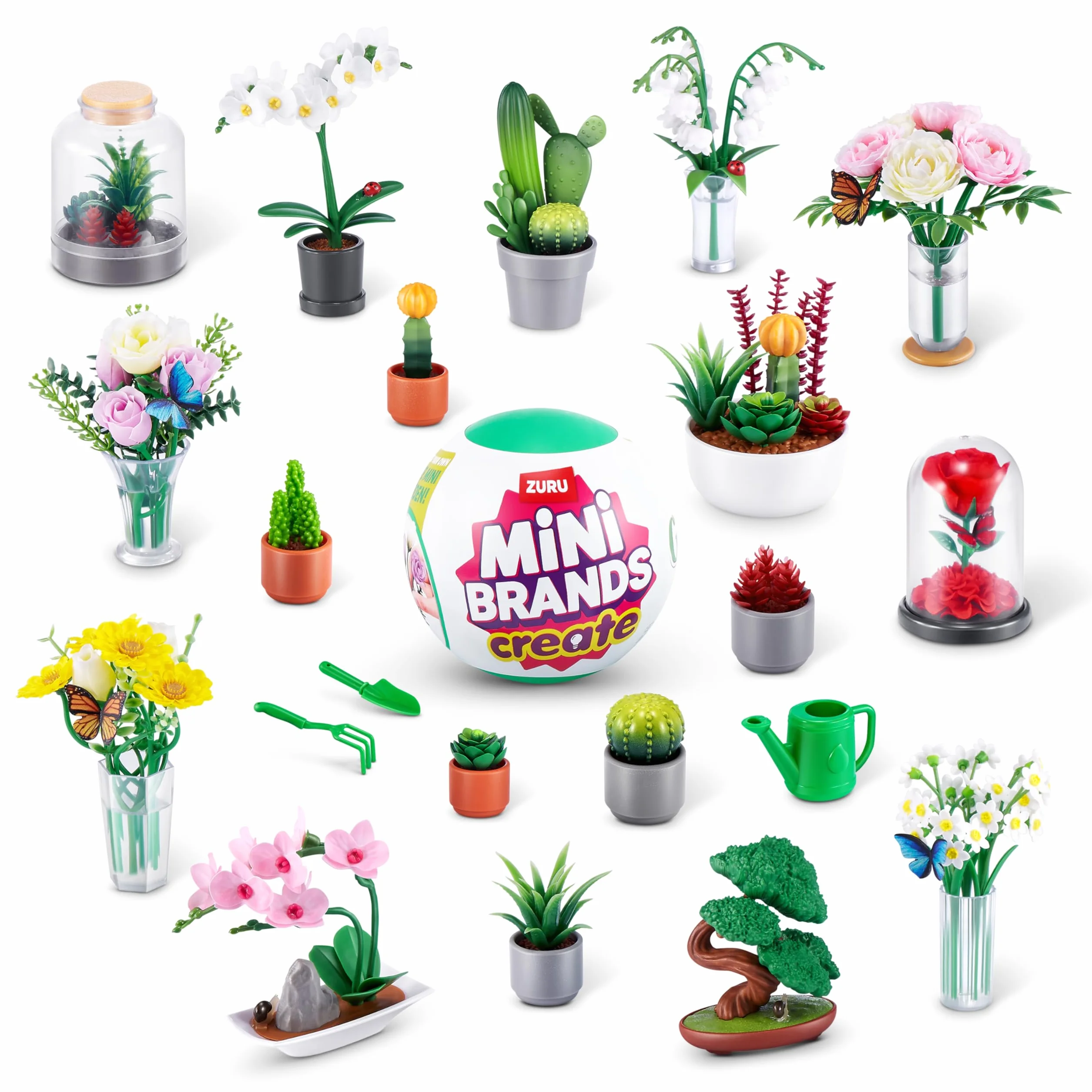 Capsula a sorpresa Mini Brands Create Garden di ZURU con Minis da collezionare a tema giardinaggio, 2 Capsule