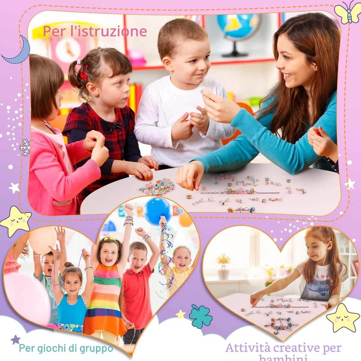 HYASIA Kit Crea Gioielli Braccialetti Unicorno, Ragazza, Bambini 5-12 anni giochi, Calendario Avvento Gioielli Bambina Idee Regalo Natale Originali